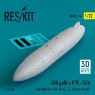  ResKit Models 480 gallon FPU-12/A fuel tank for F/A-18 (E,F,G) Super Hornet (1 pcs) (3D Printed) 1:32 (RSU32-0064)