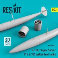  ResKit Models F-100 Super Sabre 275 & 335 gallon fuel tanks 1:32 (RSU32-0081)