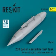   ResKit Models 230 gallon centerline fuel tank for OV-10 (A,B,C) (USAF and other AF) (1 pcs) (3D Printed) 1:32 (RSU32-0086)