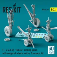   ResKit Models F-14 (A,B,D) Tomcat landing gears with weighted wheels set for Trumpeter kit (3D Printed) 1:32 (RSU32-0087)