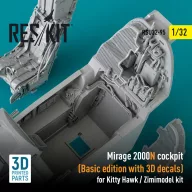   ResKit Models Mirage 2000N cockpit (Basic edition with 3D decals) for Kitty Hawk / Zimimodel kit (3D Printed) 1:32 (RSU32-0095)