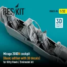 ResKit Models Mirage 2000N cockpit (Basic edition with 3D decals) for Kitty Hawk / Zimimodel kit (3D Printed) 1:32 (RSU32-0095)