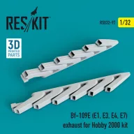  ResKit Models Bf-109E (E1, E3, E4, E7) exhaust for Hobby 2000 kit 1:32 (RSU32-0097)