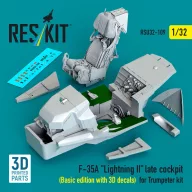   ResKit Models F-35A Lightning II late cockpit (Basic edition with 3D decals) for Trumpeter kit (3D Printed) 1:32 (RSU32-0109)