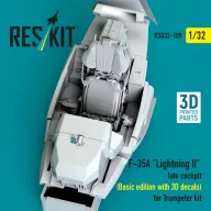   ResKit Models F-35A Lightning II late cockpit (Basic edition with 3D decals) for Trumpeter kit (3D Printed) 1:32 (RSU32-0109)