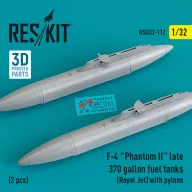   ResKit Models F-4 Phantom II late 370 gallon fuel tanks (Royal Jet) with pylons (2 pcs) (3D Printed) 1:32 (RSU32-0112)