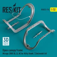   ResKit Models Open canopy frame Mirage 2000 (B,D,N) for Kitty Hawk / Zimimodel kit (3D Printed) 1:32 (RSU32-0114)