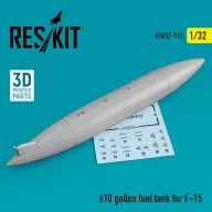   ResKit Models 610 gallon fuel tank for F-15 (1 pcs) (3D Printed) 1:32 (RSU32-0115)
