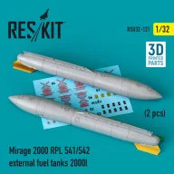   ResKit Models Mirage 2000 RPL 541/542 external fuel tanks 2000lt (2 pcs) (3D Printed) 1:32 (RSU32-0121)