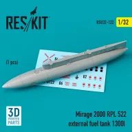   ResKit Models Mirage 2000 RPL 522 external fuel tank 1300lt (3D Printed) 1:32 (RSU32-0122)