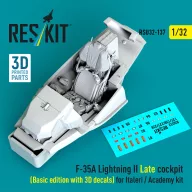   ResKit Models F-35A Lightning II Late cockpit (Basic edition with 3D decals) for Italeri / Academy kit (3D Printed) 1:32 (RSU32-0137)