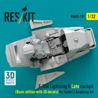   ResKit Models F-35A Lightning II Late cockpit (Basic edition with 3D decals) for Italeri / Academy kit (3D Printed) 1:32 (RSU32-0137)