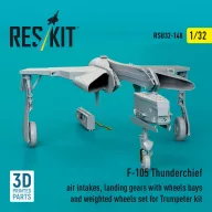   ResKit Models F-105 Thunderchief air intakes, landing gears with wheels bays and weighted wheels set for Trumpeter kit (3D Printed) 1:32 (RSU32-0148)
