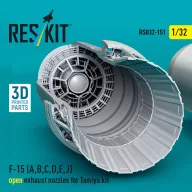   ResKit Models F?15 Eagle/Strike Eagle (A,B,C,D,E early,J) F100-PW-220 open exhaust nozzles for Tamiya kit (3D Printed) 1:32 (RSU32-0151)