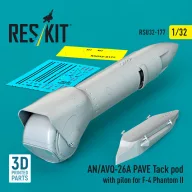  ResKit Models AN/AVQ-26A PAVE Tack pod with pilon for F-4 Phantom II (3D Printed) 1:32 (RSU32-0177)