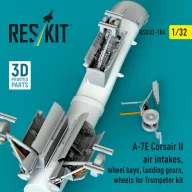   ResKit Models A-7E Corsair II air intakes, wheel bays, landing gears, wheels for Trumpeter kit (3D Printed) 1:32 (RSU32-0184)