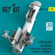   ResKit Models A-7D Corsair II air intakes, wheel bays, landing gears, wheels for Trumpeter kit (3D Printed) 1:32 (RSU32-0185)