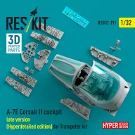   ResKit Models A-7E Corsair II late cockpit (Hyperdetailed edition) for Trumpeter kit (3D Printed) 1:32 (RSU32-0191)