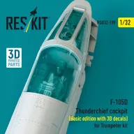   ResKit Models F-105D Thunderchief cockpit (Basic edition with 3D decals) for Trumpeter kit (3D Printed) 1:32 (RSU32-0198)