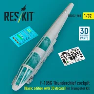   ResKit Models F-105G Thunderchief cockpit (Basic edition with 3D decals) for Trumpeter kit (3D Printed) 1:32 (RSU32-0200)