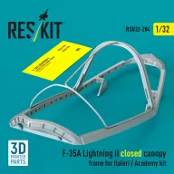   ResKit Models F-35A Lightning II closed canopy frame for Italeri / Academy kit (3D Printed) 1:32 (RSU32-0204)