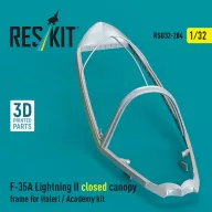   ResKit Models F-35A Lightning II closed canopy frame for Italeri / Academy kit (3D Printed) 1:32 (RSU32-0204)