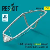   ResKit Models F-35A Lightning II closed canopy frame for Italeri / Academy kit (3D Printed) 1:32 (RSU32-0204)