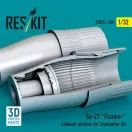 ResKit Models Su-27 Flanker exhaust nozzles for Trumpeter kit (3D Printed) 1:32 (RSU32-0209)