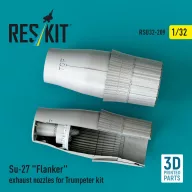   ResKit Models Su-27 Flanker exhaust nozzles for Trumpeter kit (3D Printed) 1:32 (RSU32-0209)