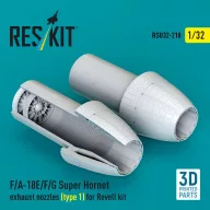   ResKit Models F/A-18E/F/G Super Hornet exhaust nozzles (type 1) for Revell kit (3D Printed) 1:32 (RSU32-0210)