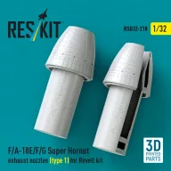   ResKit Models F/A-18E/F/G Super Hornet exhaust nozzles (type 1) for Revell kit (3D Printed) 1:32 (RSU32-0210)