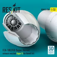   ResKit Models F/A-18E/F/G Super Hornet exhaust nozzles (type 1) for Revell kit (3D Printed) 1:32 (RSU32-0210)
