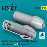   ResKit Models F/A-18 Super Hornet/EA-18G Growler exhaust nozzles type 1 for Trumpeter kit (3D Printed) 1:32 (RSU32-0212)
