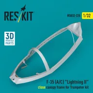   ResKit Models F-35 (A/C) Lightning II close canopy frame for Trumpeter kit (3D Printed) 1:32 (RSU32-0225)