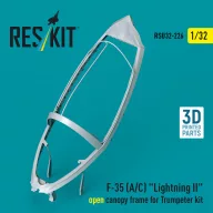   ResKit Models F-35 (A/C) Lightning II open canopy frame for Trumpeter kit (3D Printed) 1:32 (RSU32-0226)