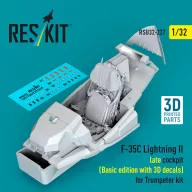   ResKit Models F-35C Lightning II late cockpit (Basic edition with 3D decals) for Trumpeter kit (3D Printed) 1:32 (RSU32-0227)