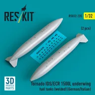   ResKit Models Tornado IDS/ECR 1500L underwing fuel tanks (welded) (German AF / Italian AF) (2 pcs) (3D Printed) 1:32 (RSU32-0235)