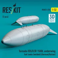   ResKit Models Tornado IDS/ECR 1500L underwing fuel tanks (welded) (German AF / Italian AF) (2 pcs) (3D Printed) 1:32 (RSU32-0235)