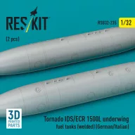   ResKit Models Tornado IDS/ECR 1500L underwing fuel tanks (welded) (German AF / Italian AF) (2 pcs) (3D Printed) 1:32 (RSU32-0235)