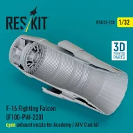   ResKit Models F-16 Fighting Falcon (F100-PW-220) open exhaust nozzle for Academy / AFV Club kit (3D Printed) 1:32 (RSU32-0238)