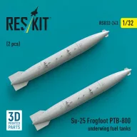   ResKit Models Su-25 Frogfoot PTB-800 underwing fuel tanks (2 pcs) (3D Printed) 1:32 (RSU32-0243)