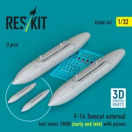   ResKit Models F-14 Tomcat external fuel tanks 1000l (early and late) with pylons (2pcs) (3D Printed) 1:32 (RSU32-0247)