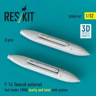   ResKit Models F-14 Tomcat external fuel tanks 1000l (early and late) with pylons (2pcs) (3D Printed) 1:32 (RSU32-0247)