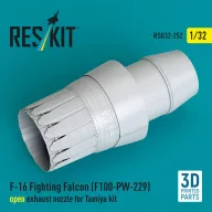   ResKit Models F-16 Fighting Falcon (F100-PW-229) open exhaust nozzle for Tamiya kit (3D Printed) 1:32 (RSU32-0252)