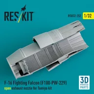   ResKit Models F-16 Fighting Falcon (F100-PW-229) open exhaust nozzle for Tamiya kit (3D Printed) 1:32 (RSU32-0252)