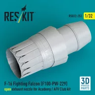   ResKit Models F-16 Fighting Falcon (F100-PW-229) open exhaust nozzle for Academy / AFV Club kit (3D Printed) 1:32 (RSU32-0253)
