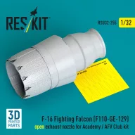   ResKit Models F-16 Fighting Falcon (F110-GE-129) open exhaust nozzle for Academy / AFV Club kit (3D Printed) 1:32 (RSU32-0255)