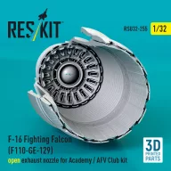   ResKit Models F-16 Fighting Falcon (F110-GE-129) open exhaust nozzle for Academy / AFV Club kit (3D Printed) 1:32 (RSU32-0255)