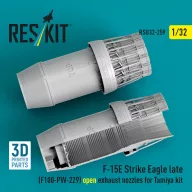   ResKit Models F?15E Strike Eagle late (F100-PW-229) open exhaust nozzles for Tamiya kit (3D Printed) 1:32 (RSU32-0259)