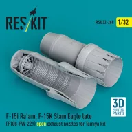   ResKit Models F?15I Ra'am, F?15K Slam Eagle late (F100-PW-229) open exhaust nozzles for Tamiya kit (3D Printed) 1:32 (RSU32-0260)